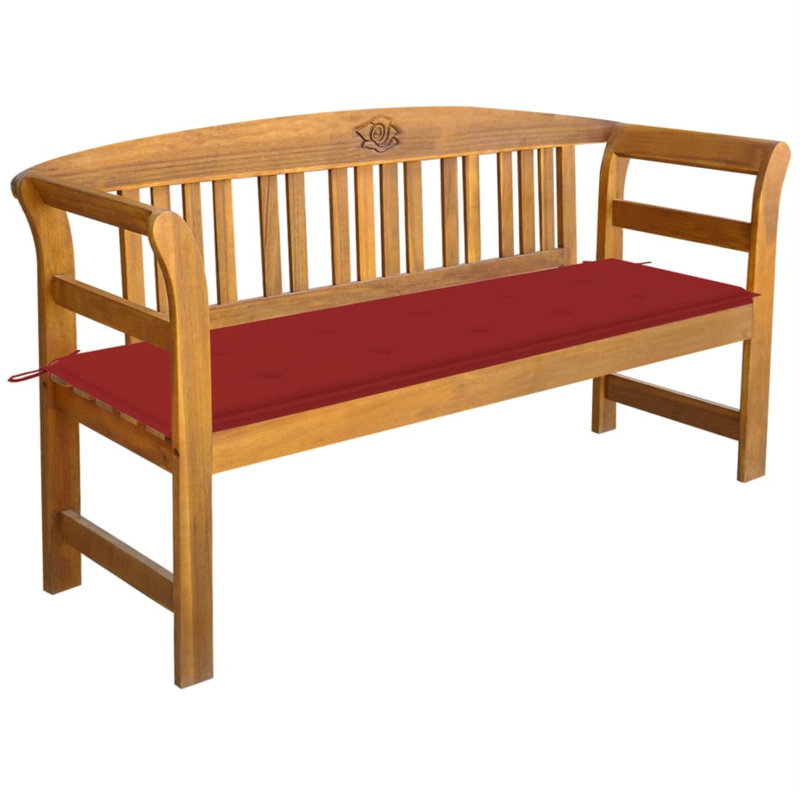 Banc de jardin en bois Brittini, Rouge