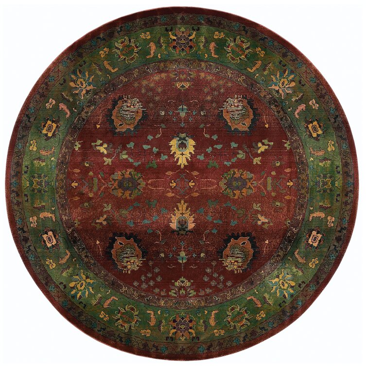 Oriental Red/Green/Beige Area Rug