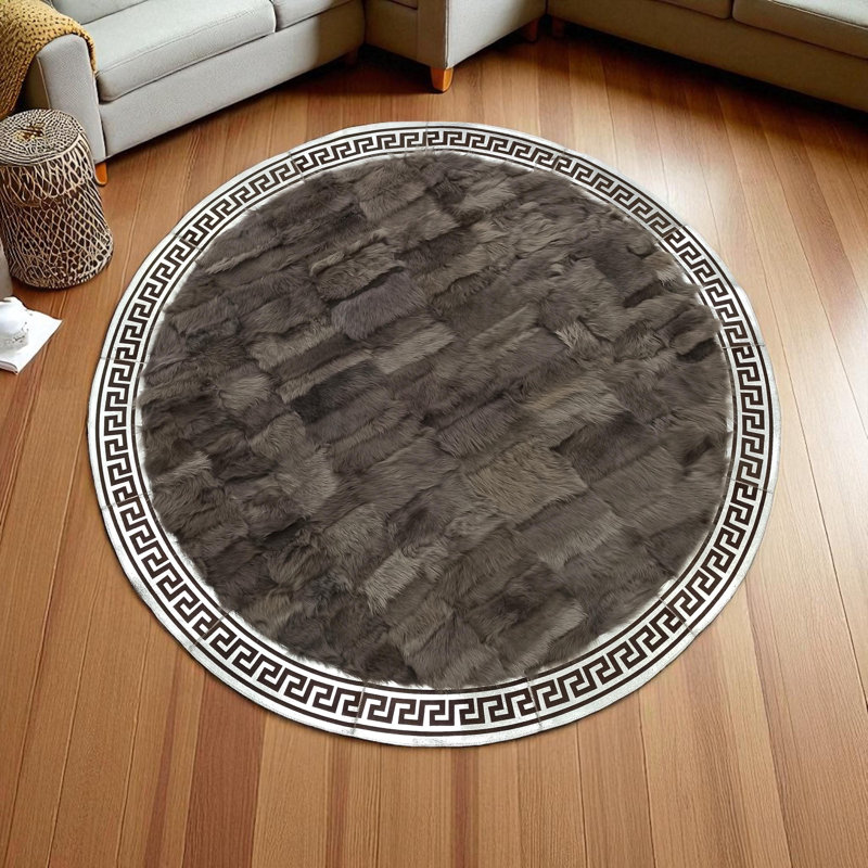 Tapis rond en peau de mouton Toscana, Rond 5 pi
