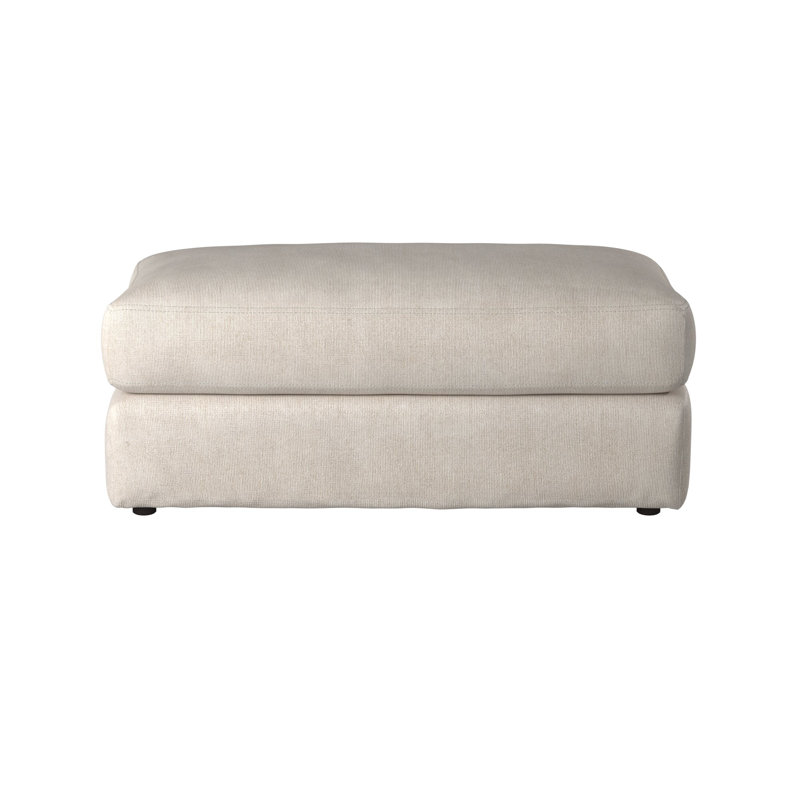 Damalas Upholstered Ottoman, Cream Polyester