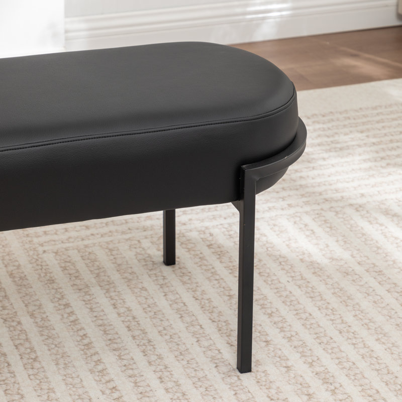 Banc rembourré Janeesha Boucle, Noir carbone