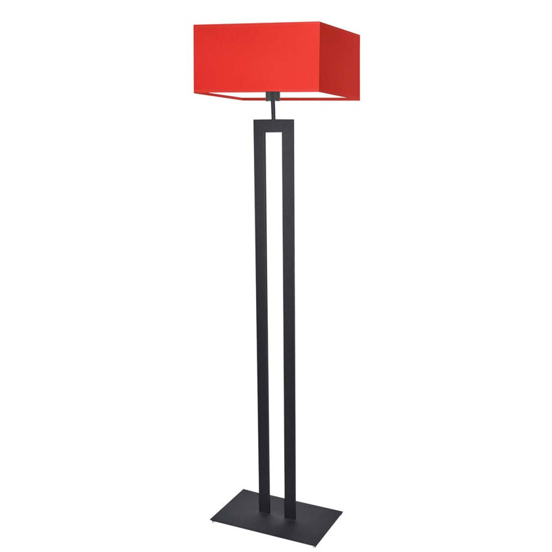 Arsh 161cm Traditional Floor Lamp, Black, Red
