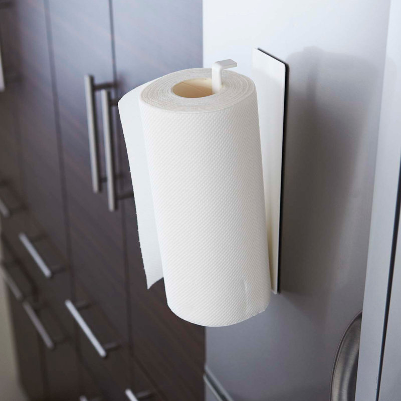 Porte-essuie-tout magnétique Yamazaki Home - Rangement de cuisine, organisateur magnétique, acier, magnétique