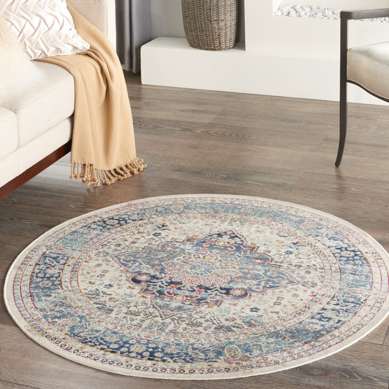 Minda Oriental Indoor Rug, Round 4'