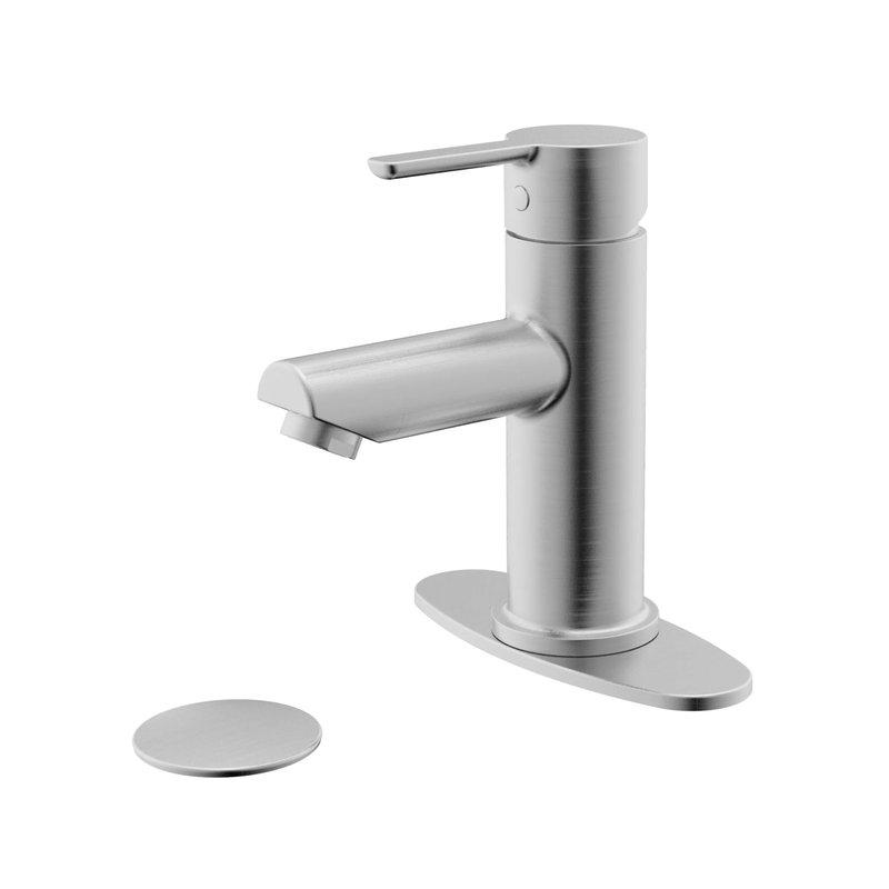 Robinet de lavabo de salle de bain moderne à poignée simple Craftx JOVI, Acier Inoxydable