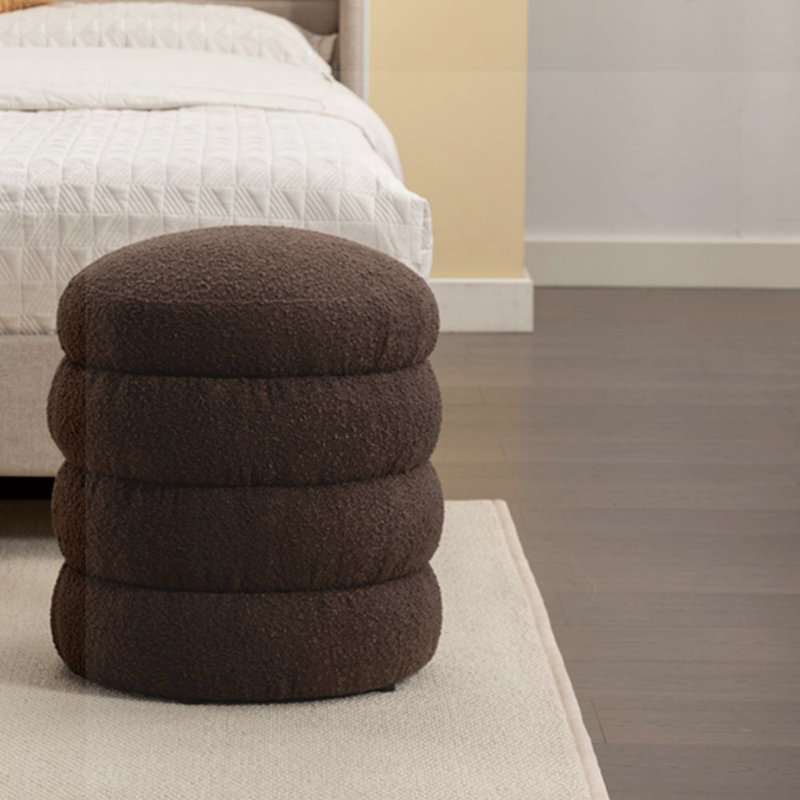 Jasire Accent Stool, Black Boucle