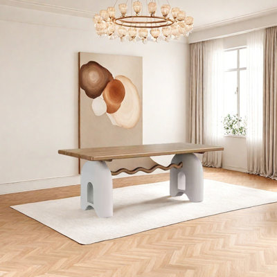 Solid wood resin dining table