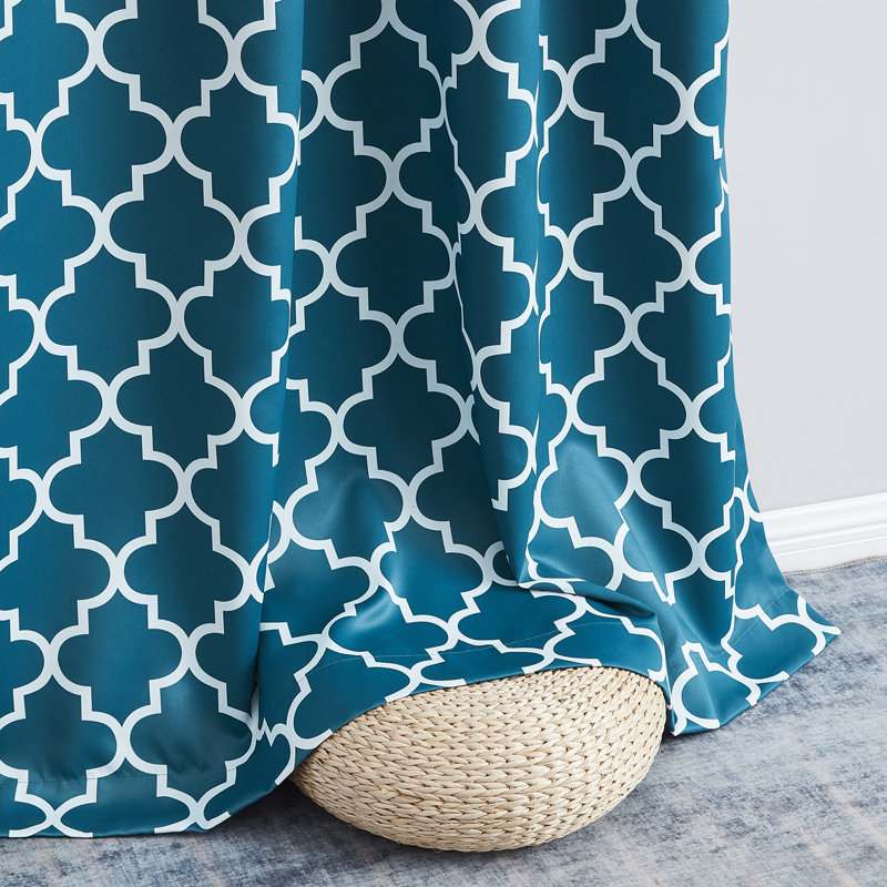 Alexuis Blackout Curtain Pair, Dark Teal, 52" W x 54" L