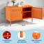 Armoire de rangement 39,4 pouces en métal orange vif avec 2 portes, casier d'appoint avec tablette réglable et ventilation pour le bureau à domicile-133227602