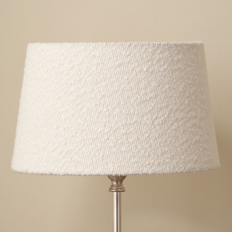 Round Boucle Lamp Shade (Uno) , 18cm H x 30cm W x 30cm D, White