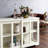White Kitchen Stand With Glass Door Storage-405770370