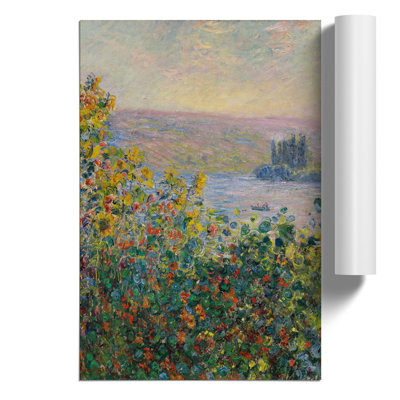 Flower Beds at Vetheuil by Claude Monet - Frameless Print