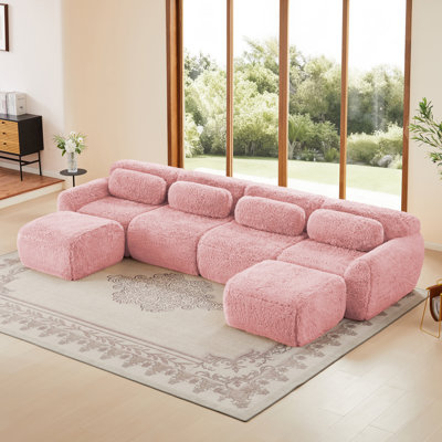 Soneson 148.8" U-Shaped Plush Sectional Sofa