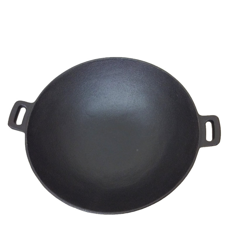 Cuisiland Cast Iron Wok, 3.5" H x 12" W x 12" D