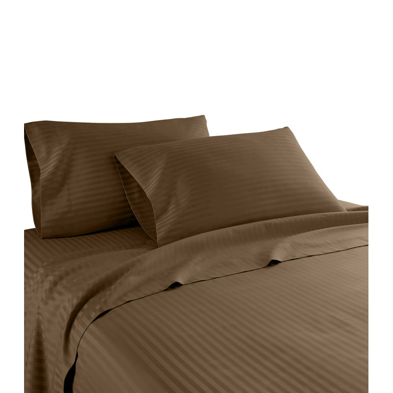 Ensemble de draps en coton de qualité égyptienne 600 fils Oban, Simple TG, Latte