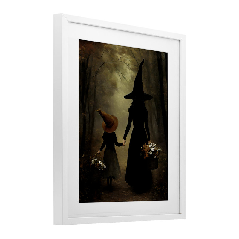 «Witch & Daughter Mystical Forest», reproduction encadrée sous verre, design par Arlington Prints, H 16 po x l 13 po