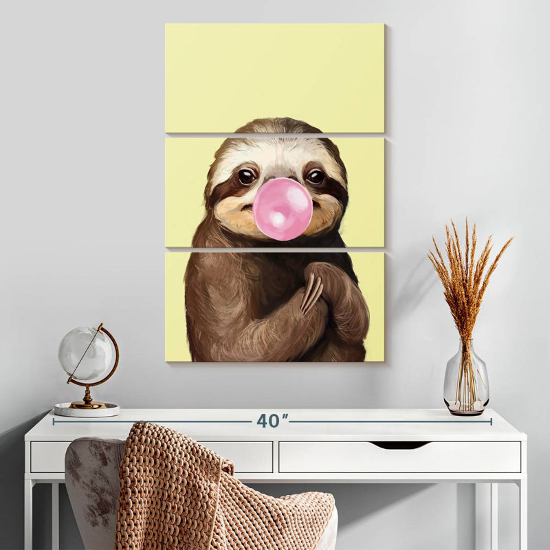 Ketti Bubble Gum Sloth I, 32" H x 20" W
