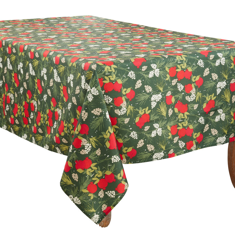 Rectangular_Holiday Tablecloth With Pomegranate Design, 120" L x 65" W
