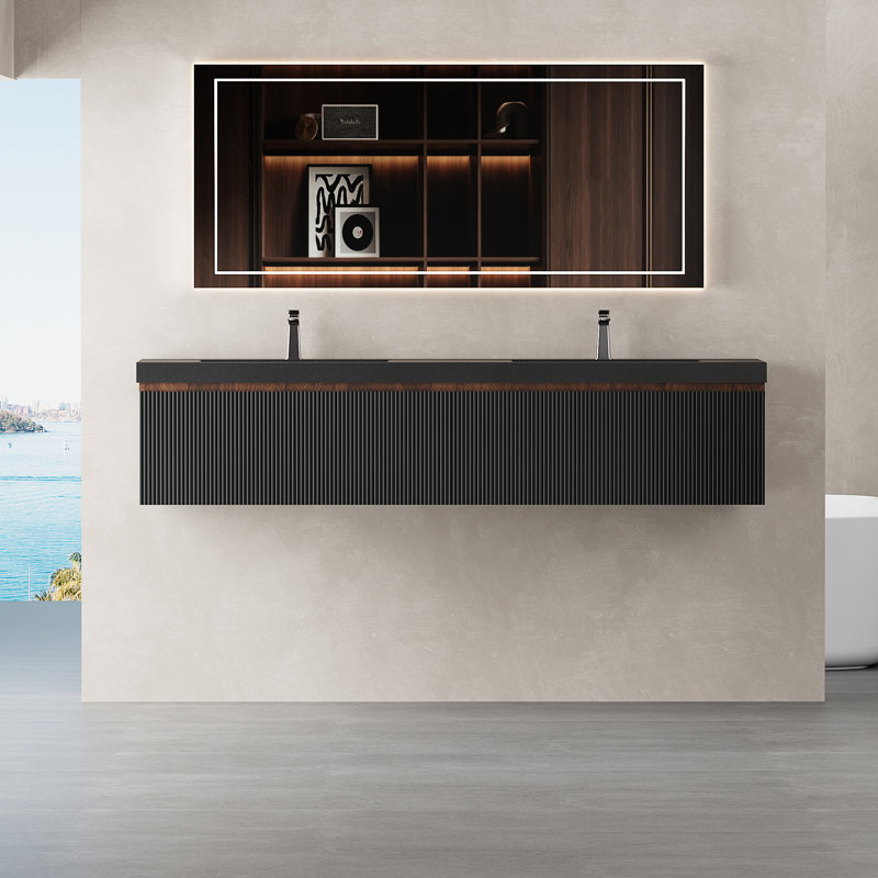 Ensemble de meuble-lavabo flottant 72 po avec lavabo 72 po, 72"