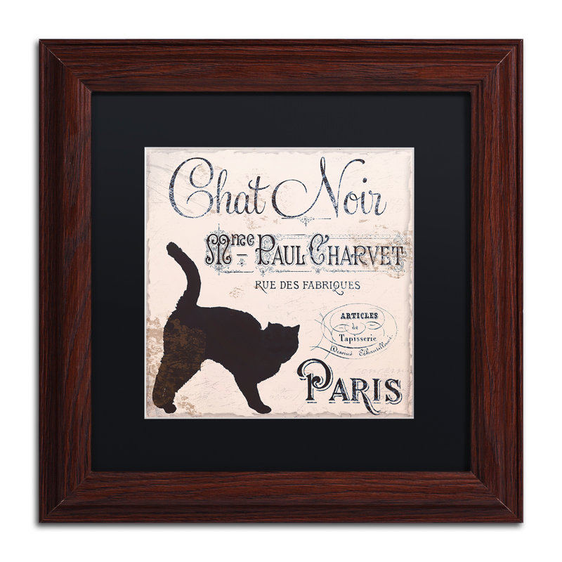 Jadaya «Les Chats II», affiche vintage encadrée, H 11 po x l 14 po x P 0,5 po, Noir