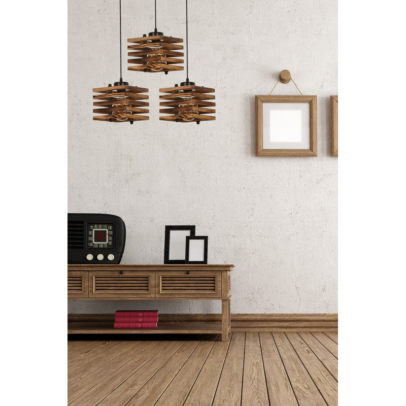 Kodi 3 - Light Kitchen Island Pendant, Brown