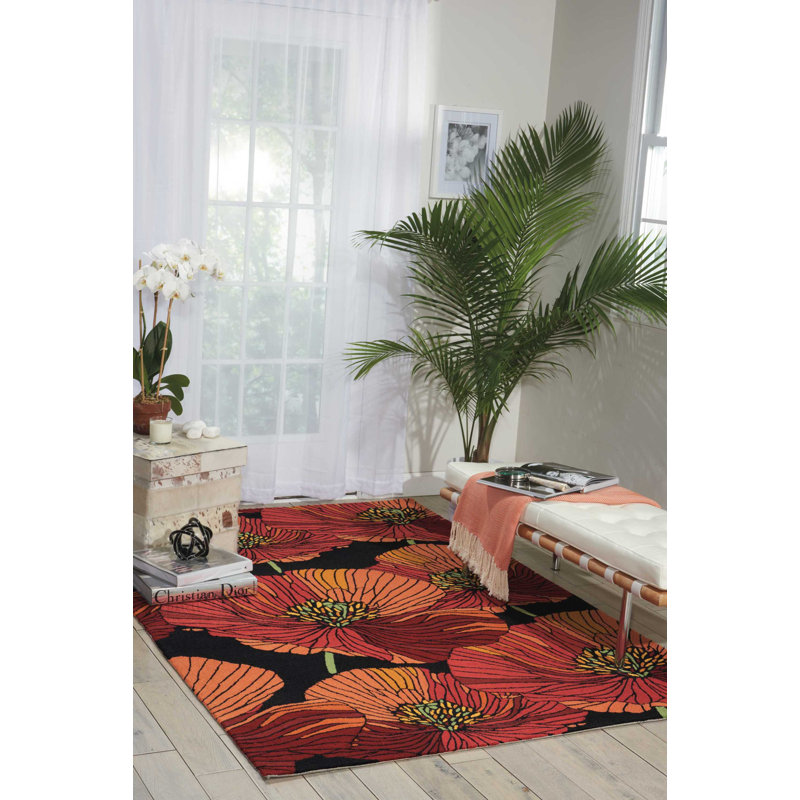 Tapis noir contemporain Karyn, Rectangle 8 pi x 10 pi 6 po