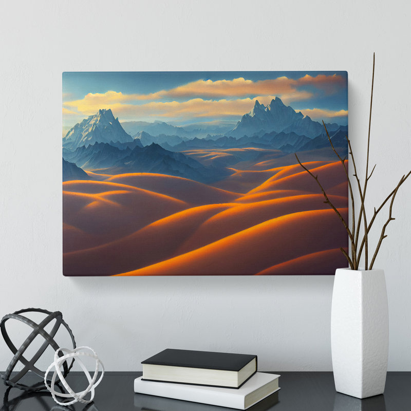 Flashy Mountain Landscape - Wrapped Canvas, 50cm H x 76cm W x 3cm D