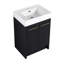 Meuble-lavabo autoportant de 24 po avec lavabo en résine et porte à fermeture douce