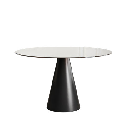 Table de salle à manger ronde de 35 pouces en verre, avec plateau en verre trempé et pieds en acier au carbone. Convient pour 2 à 4 personnes. Petite table de salle à manger ronde brun foncé, idéale pour les restaurants et les appartements. (W509S00158)