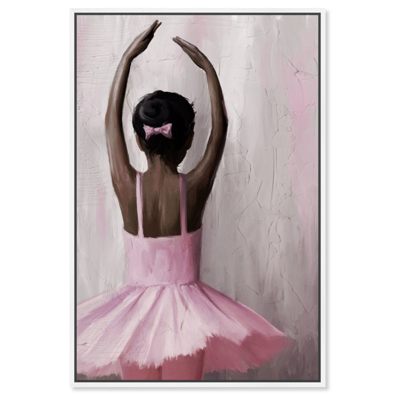 Apprendre le ballet - Impression sur toile, H 30 po x l 20 po, Cadre blanc