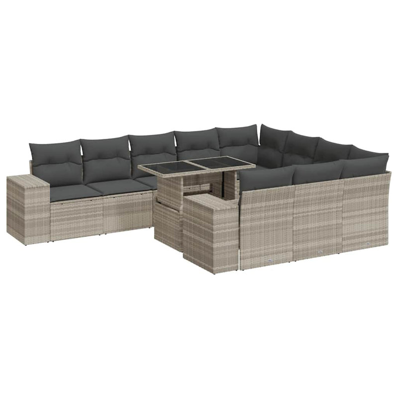  Garden Sofa Set Light Gray