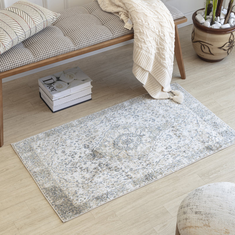 Machine Washable Traditional Boho Camel Area Rug, Rectangle 69 x 114cm