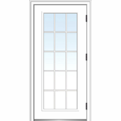 Porte d'entrée interne pré-montée en fibre de verre apprêtée