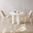 39.37" Modern Round Cream White Dining Table Set with 2 Chairs for Kitchen, Bar, Living Room, Small Space-765090280-765090261