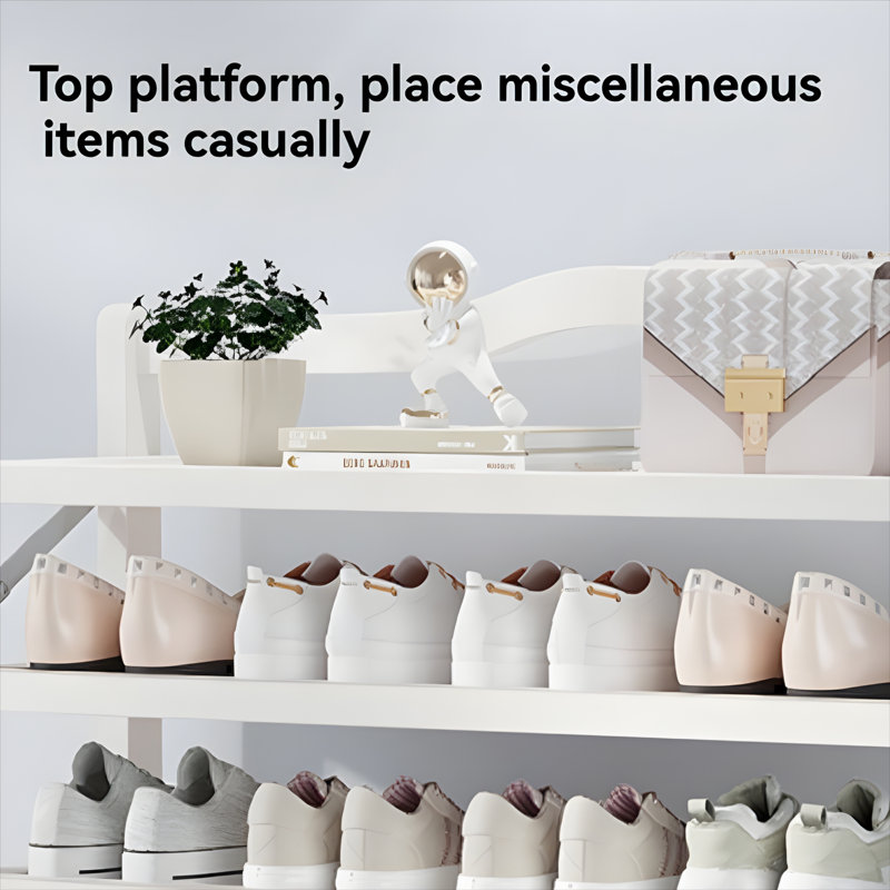 Foldable Shoe Rack – Pull Out Multi-Layer Shoe Storage Shelf For Home & Entryway, White
