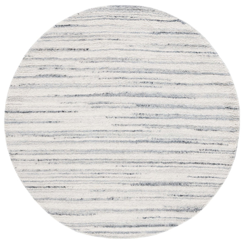 Pecktonville Hand Woven Performance Abstract Rug, Round 6'