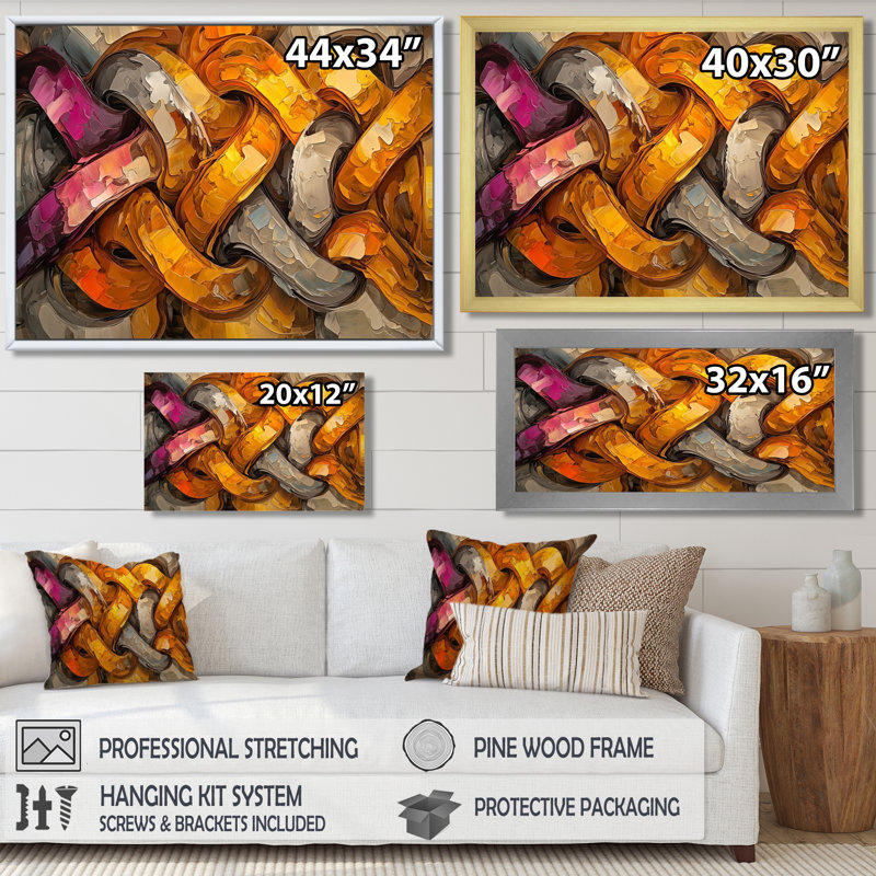 Livesay - Abstract Wall Art, 28" H x 60" W, Floater Framed, Cream