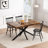 55.11" -70.86" Retro Rectangular Stretch Dining Table, Antique Wood Top And Black Relief Plate Fine Sand Cross Iron Foot Base Dining Table, With Storage Box.-1911333493
