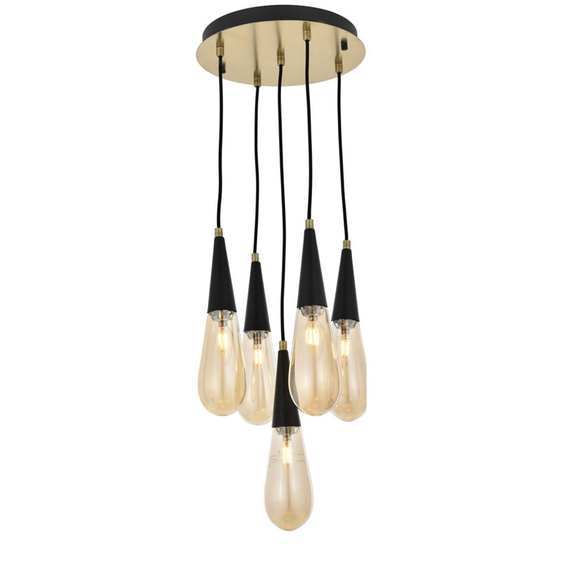 Luminaire suspendu en grappe à 5 lumières