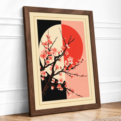 Moonlit Cherry Blossom Japandi - Framed Print