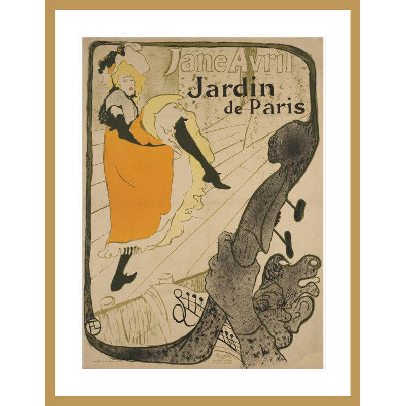 «Jane Avril» par Henri de Toulouse-Lautrec, impression giclée encadrée, H 21,75 po x l 16,2 po