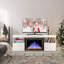 Meuble télé moderne pour téléviseur de 65 po ou moins, foyer électrique, 5 100 BTU, flamme DEL multicolore, télécommande et minuterie-1317168464