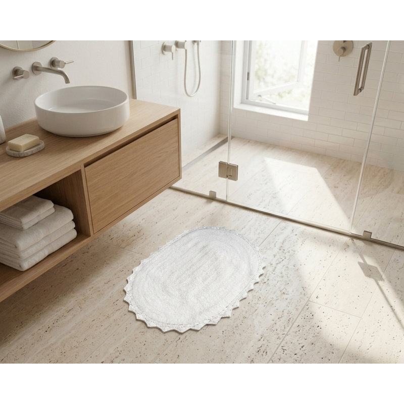 Tapis pour salle de bain, Blanc