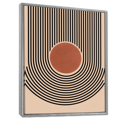 Vortex rétro vintage orange et noir - impressions sur toile de style Mid-Century moderne, art mural moderne orange Mid-Century