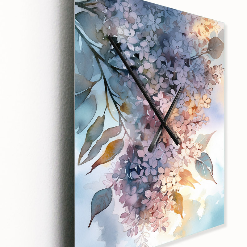 Jalene - Horloge murale lilas, H 28 po x l 12 po