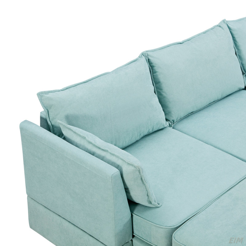 U_Style Modern Large U-Shape Modular Sectional Sofa,  Convertible Sofa Bed With Reversible Chaise For Living Room, Storage Seat