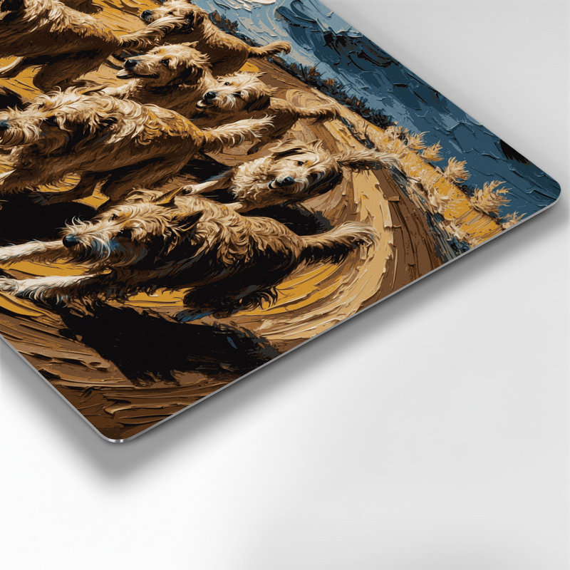 Chiens belges, art mural brun en métal laekenois, H 20 po x l 30 po