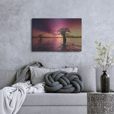 «Atchafalaya Sunset Oil Paint» par Rick Berk, art mural en métal