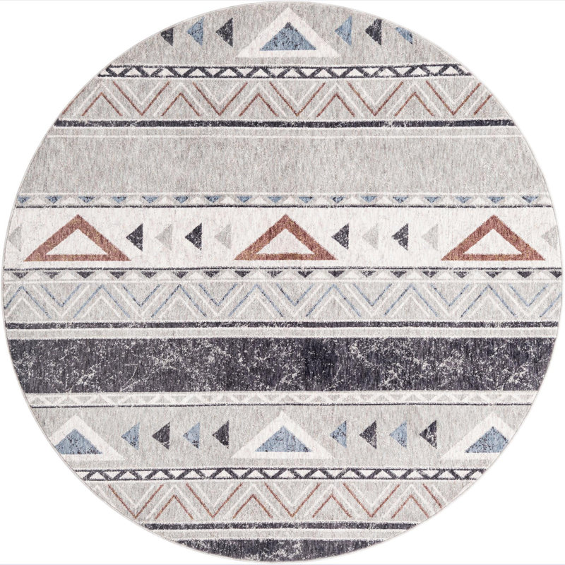 Southwestern Indoor Rug, Round 7'
