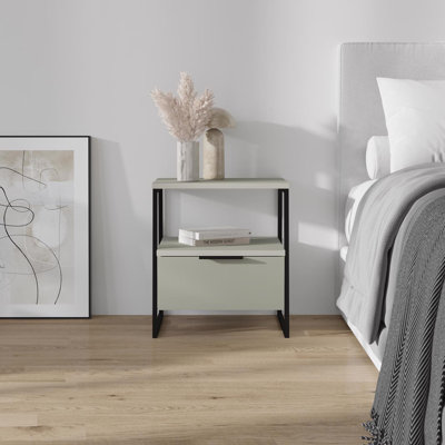 Sushama Modern Bedside Table With Drawer 45cm Wide